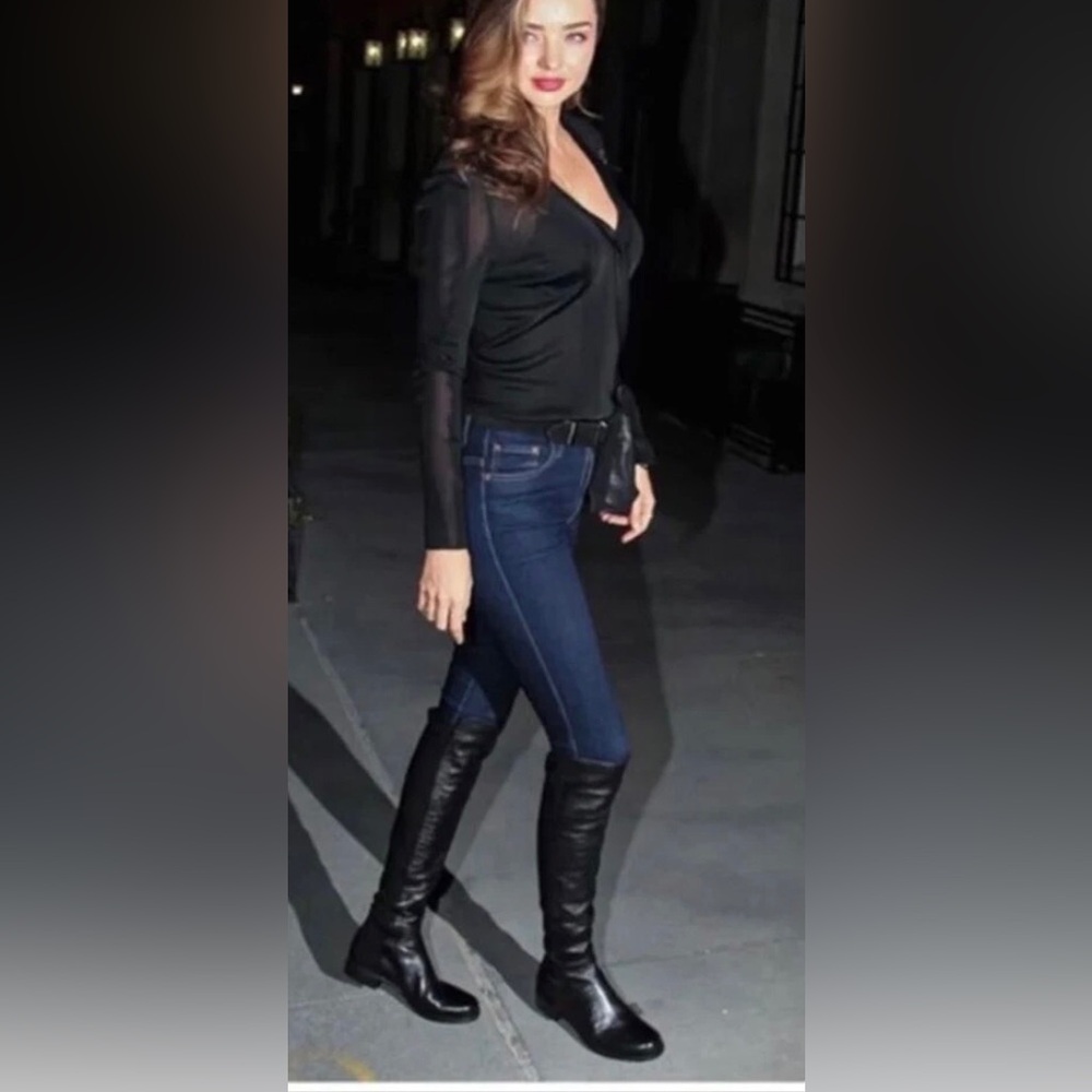 Stuart Weitzman 5050 City Womens Knee-high Boots Black Nappa Leather US 6 EUC